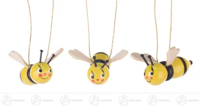 Productafbeelding van Ostern & Lente Decoratie: Bijen (5 stuks). Afmetingen: 2,5 cm x 1,5 cm x 3 cm. Nieuw
