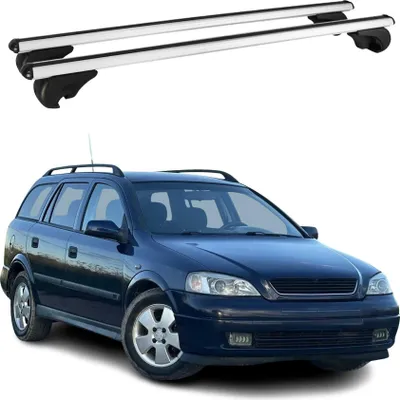 Image de Barres de toit Transversales pour Opel Astra G Caravan 1998-2004 Alu Argent