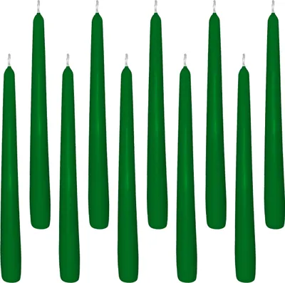 Produktbild von 10 Spitzkerzen dunkelgrün 23,5 x 245 mm