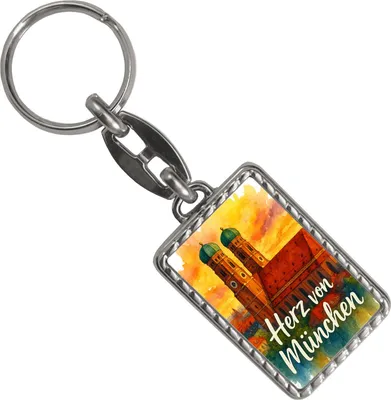 Produktbild von Münchner Frauenkirche Herz von München Schlüsselanhänger mit Bordüre