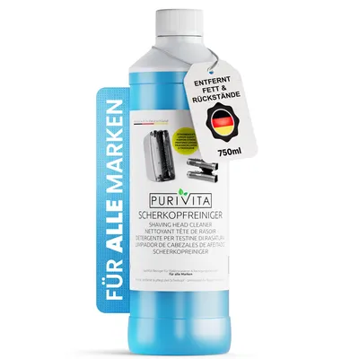 Produktbild von PURIVITA® Scherkopfreiniger Nachfüllflüssigkeit für Elektrorasierer, 750 ml