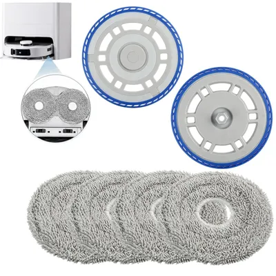 4 Mikrofasertücher + 2 Halter für Ecovacs Deebot T30/N30/Yeedi M12 Pro+