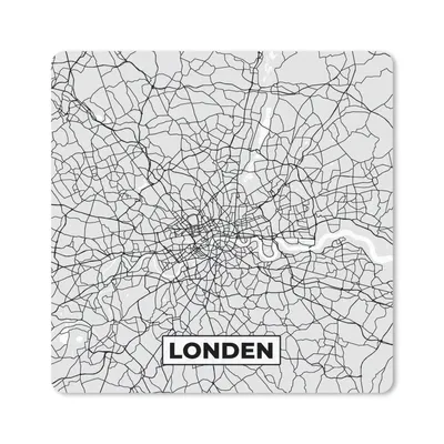 Produktbild von MuchoWow® Mauspad Mousepad London - Stadtplan - Schwarz und Weiß - Karte 30x30 cm - Mousepads - Maus Mat - Pad - Mausunterlage - Gaming