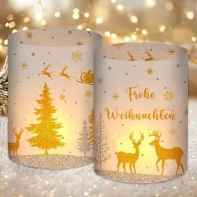 Productafbeelding van 12 Windlichten voor Kerstdecoratie Binnen