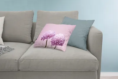 Produktbild von MuchoWow® Zierkissen Sofakissen Wohnzimmer Dekokissen 60x40 cm Zwei rosa Chrysanthemen - Kopfkissen - Polster mit Foto