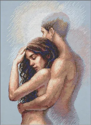 Zdjęcie produktu dla Zestaw do haftu krzyżykowego Aine „Zusammen”, schemat do haftu, 27 x 40 cm