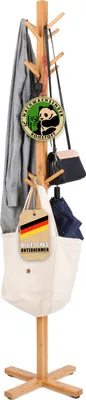 Obrázek produktu pro Bambusový věšák Oregon 12 háčků, prostorově úsporný design, šetrný k životnímu prostředí