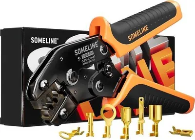 Productafbeelding van Krimptang voor Niet-Geïsoleerde Open Terminal, AWG 24-14, Ratelmechanisme, Professionele Krimpkaken, Snelontgrendelingsmechanisme, Voor