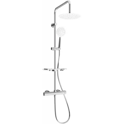 Obrázek produktu pro Mexen KT67 odkrytý sprchový set s dešťovou sprchovou hlavicí a termostatickou sprchovou baterií, Chromovaná/ bílá - 771506793-00