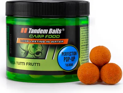 Produktbild von Tandem Baits Carp Food Perfection Pop-Up Mega Tutti Frutti, Karpfen-Pop-Ups, Karpfen Angeln ohne Mühe, Köder zum Große-Fische-Angeln, Karpfenzubehör für Profis & Hobby-Angler 16 mm 7 g