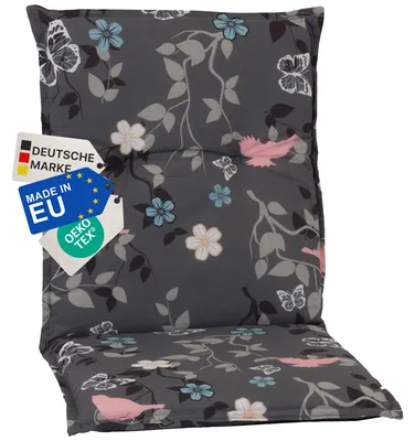 Produktbild von NYVI Gartenstuhl Auflage Niedriglehner Barcelona - UV-Beständig, Atmungsaktiv, Strapazierfähig - Niedriglehnerauflage Sitzkissen Outdoor - Sitzauflagen für Gartenstühle 100x50cm Vintage Flower