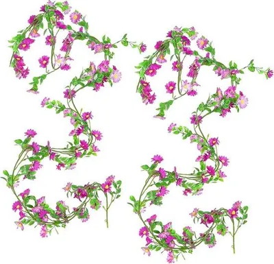 Produktbild von Kunstblumen Girlande Lila Margeriten Dekoration Party, 2 Stück