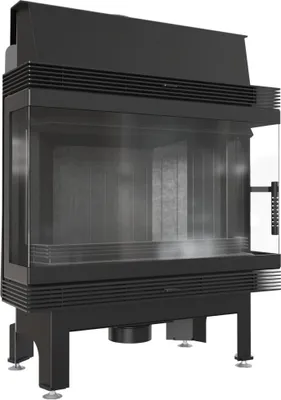 Produktbild von Kamineinsatz aus Stahl KRATKI BLANKA links rechts 11 kW Ø 180 schwarz Verkleidung