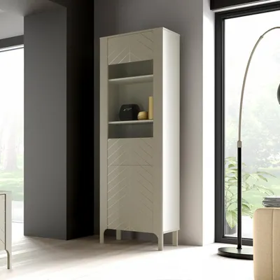 Produktbild von Esszimmer-Set im Kaschmir mit Vitrine & Esstisch, 2 teilig MAZARA-161