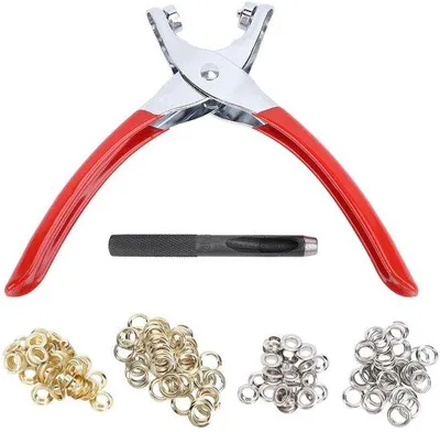 Immagine prodotto di Set di occhielli forgiati - 600 occhielli di sicurezza - Occhielli metallici - Adatti per tessuti, tele e vele - Ideali per l'artigianato - Anello di chiusura robusto