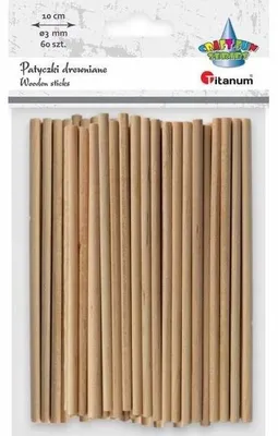 Produktbild von Titanum Kreativstäbchen Rund Naturholz 60 Stück