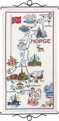 Zdjęcie produktu dla Permin zestaw do haftu krzyżykowego "Norwegia", wzór liczony, 29x56cm, 70-8724