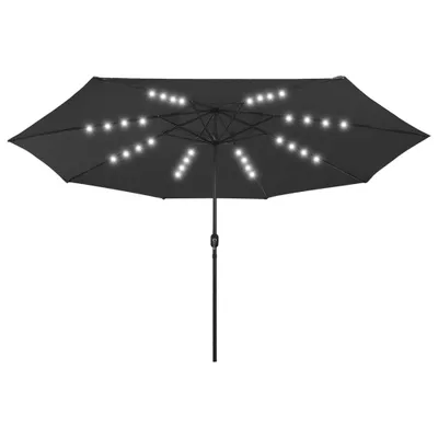 Immagine prodotto di Ombrellone da Giardino con Luci LED 400 cm Nero