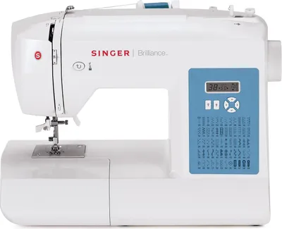 Zdjęcie produktu dla SINGER Brilliance 6160, Niebieski, Biały, Automatyczna maszyna do szycia, Szycie, 1 stopień, Zmienny, LCD