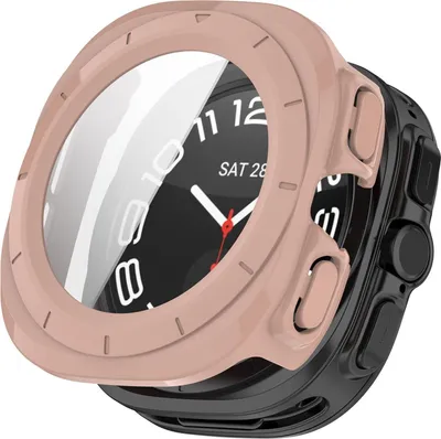 Image de Pour Samsung Galaxy Watch Ultra 47mm / Ultra 2025 Housse de protection + 9H verre dur rose
