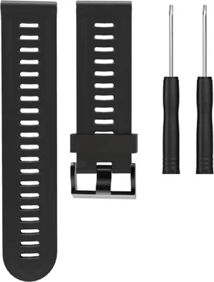Produktbild von Ersatz Armband Band Silikon für Garmin Fenix 3/5X/5XP/6X Schwarz 26mm