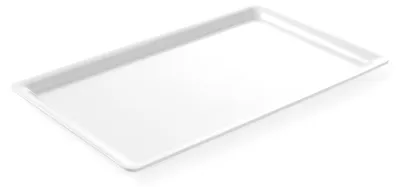 Productafbeelding van APS Tafelblad GN 1/1 -PURE- ongeveer 53 x 32,5 cm, hoogte 3 cm. Melamine, wit. 1A kwaliteit, origineel melamine, vaatwasmachinebestendig, niet geschikt voor de magnetron