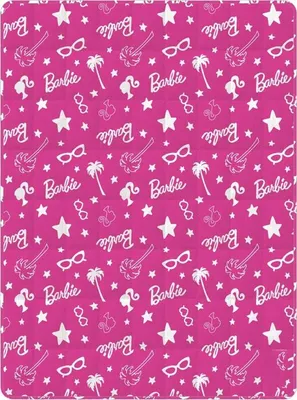Immagine prodotto di Barbie - Coperta di peso, in pile TC773 (110 cm x 170 cm) (Rosa/Bianco)
