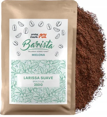 Zdjęcie produktu dla KAWA MIELONA 250g Kawa 100% Arabica Świeżo Palona - Larissa Suave x Kol-Pol