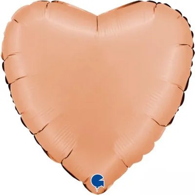 Produktbild von 18"/Ø46cm Herz Folienballon Uni | Satin Peach