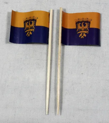 Produktbild von Party-Picker Flagge Oberschlesien Papierfähnchen in Spitzenqualität 25 Stück Beutel