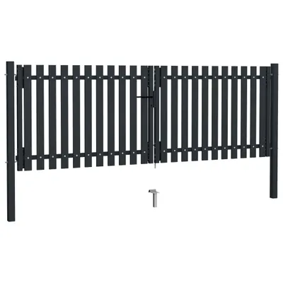 Immagine prodotto di Cancello per Recinzione a doppia Porta in Acciaio 300x75 cm Antracite