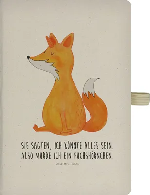 Produktbild von Mr. & Mrs. Panda Skizzenbuch Einhorn Fuchs - Transparent - Geschenk, Unicorn, notizbuch, Unicorns, Tagebuch, Reisetagebuch, Einhörner, Kladde, A5 Heft, kariertes, Füchse
