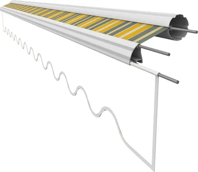 Produktbild von VANA Markisenstoff für 4,5 x 3 m Markisen ohne Volant Markisenersatztuch fertig genäht Maß Bespannung 4,38 x 3 m Design SPD032