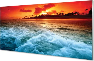 Produktbild von Glasbilder 140x70 Wandkunst Sea Baum Westen