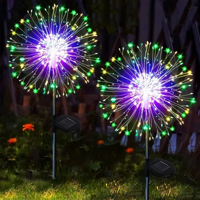 Zdjęcie produktu dla Lampy solarne do ogrodu, zestaw 2 sztuk, 120 diod LED