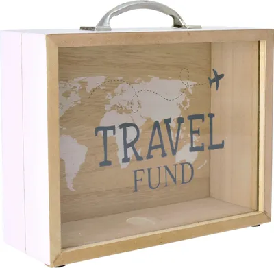Produktbild von Travel Fund Spardose aus Holz