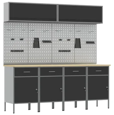Produktbild von Arbeitsschrankset mit Schubladen mit Speicher 10 pcs Schwarz