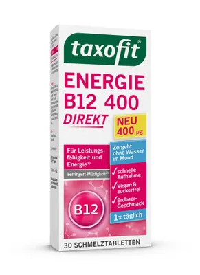 Obrázok produktu pre taxofit Energy B12 400 direct 30 orodispergovateľných tabliet