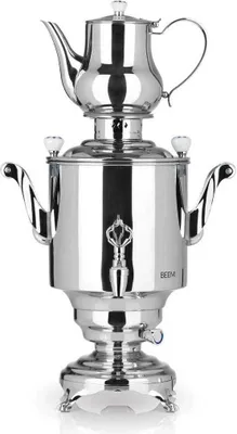Produktbild von BEEM SAMOWAR Romanov 5 Liter Teekocher elektrisch 1.800 W Edelstahl 5 l Wasserbehälter 1,3 l Teekanne Tradition Nostalgie Privat Hotel Gastro