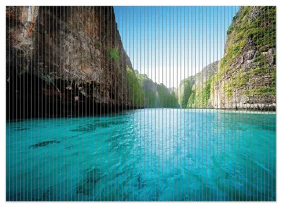 Produktbild von Wallario Duschmatte Antirutschmatte Badmatte Fußmatte Fluss in den Tiefen der Schlucht, Größe ca. 90 x 65 cm