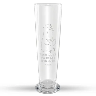 Produktbild von Mr. & Mrs. Panda Weizenbier Glas Pinguin Buch - Transparent - Geschenk, Pause, Weizen, Pinguine, Urlaub, Bier, Mr Mrs Weizenglas, Bierglas, Weißbierglas