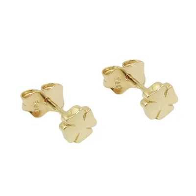 Produktbild von Ohrstecker Ohrring 5mm Kleeblatt glänzend 9Kt GOLD gold 5mm