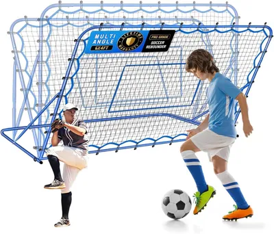 Imagen del producto de Red de rebote para fútbol, 180x112 cm, con ángulo ajustable, herramienta de entrenamiento para mejorar el control y el pase