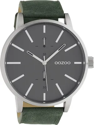 Image de Montre Oozoo vert foncé cuir Timepieces femmes-hommes Montre à quartz analogique UOC10500