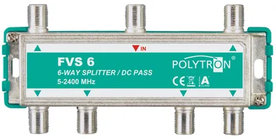 Immagine prodotto di POLYTRON FVS 6, Splitter, 5 - 2400 MHz, metallico, femmina/femmina, 1 pezzo, tipo F