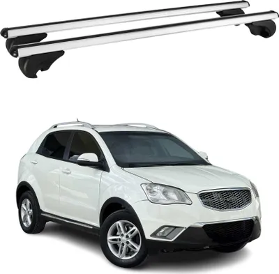 Image de Barres de toit Transversales pour Ssangyong Korando 2010-2019 Aluminium Argent