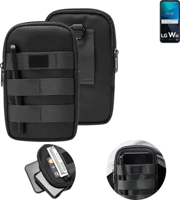 Produktbild von K-S-Trade Holster Gürtel Tasche kompatibel mit LG Electronics W41 Handy Tasche Schutz Hülle dunkel-grau viele Fächer, 1x