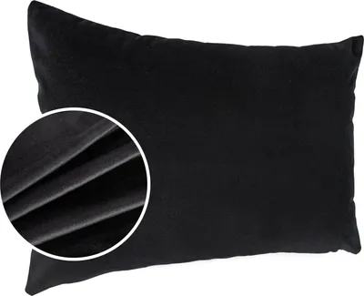 Produktbild von Dekokissen 30x50cm Kissenhülle ohne Füllung Kissenbezug mit Reißverschluss Einfarbig Samt Uni Schwarz