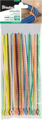 Immagine prodotto di Fascette riutilizzabili, multicolore 100 pezzi 2,9x180 mm
