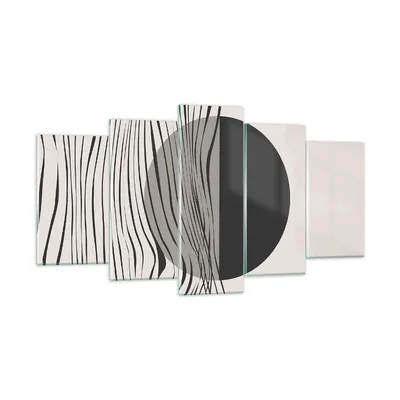 Produktbild von Bilder auf glas - 5 Teile - Figuren Formen Geometrie - 160x85cm - Glasbilder - Wandbilder - Bilder - zum Aufhängen bereit - Wanddekoration aus Glas - Glas Bilder - Wandbild auf Glas - GEA160x85-4964